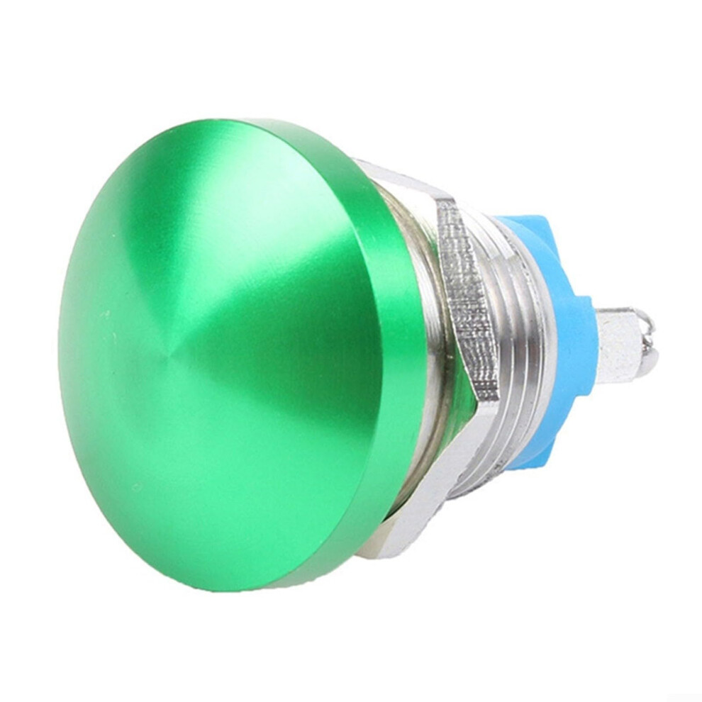 22Mm Mushroom Head Stainless Steel Momentary Push Button Switch 1No Selfreset Green 9119770006004