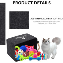 Fabric Storage Bins, Collapsible Design Allows Easy Storage When Not In Use, Soft Felt Material Provides Durability And Style, Wooden Handle For