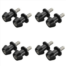 8Pcs M6 X1.5 Motorcycle Cnc Swing Arm Sliders Spools Stand Screw for Fz01 Fz03 Fz09 Fz10 Yzf R1 R3 R6(Black)