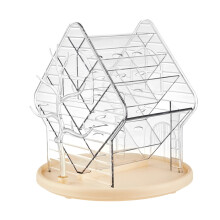 Spacious Plastic Makeup Brush Container 360 Degree-Clear
