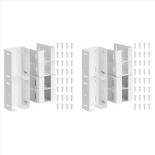 Heavy Duty Carbon Steel Fence Bracket with Screws for Vinyl Fencing Panel to Post Connection Rail Bracket Kit 8Pcs White