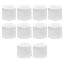 Rangement beauté élégant et fonctionnel : pots en plastique blanc résistant, réutilisables et étanches, adaptés aux cosmétiques et aux soins