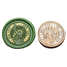 Vintage Seal Stamp Head with City Landmark Building-niuyue