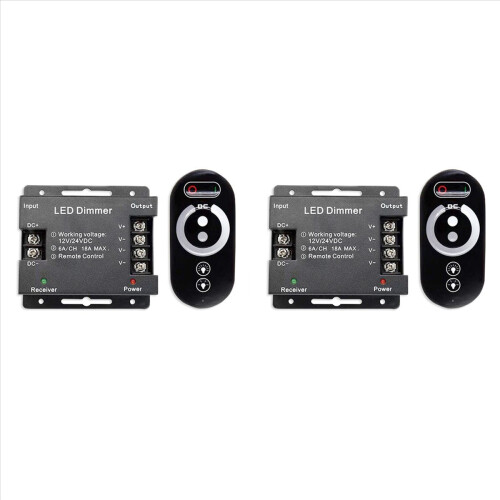 2X 18A LED Monochrome Controller Dimmer 12V 24V with Wireless Touch Remote Control for Single Color Light Bar