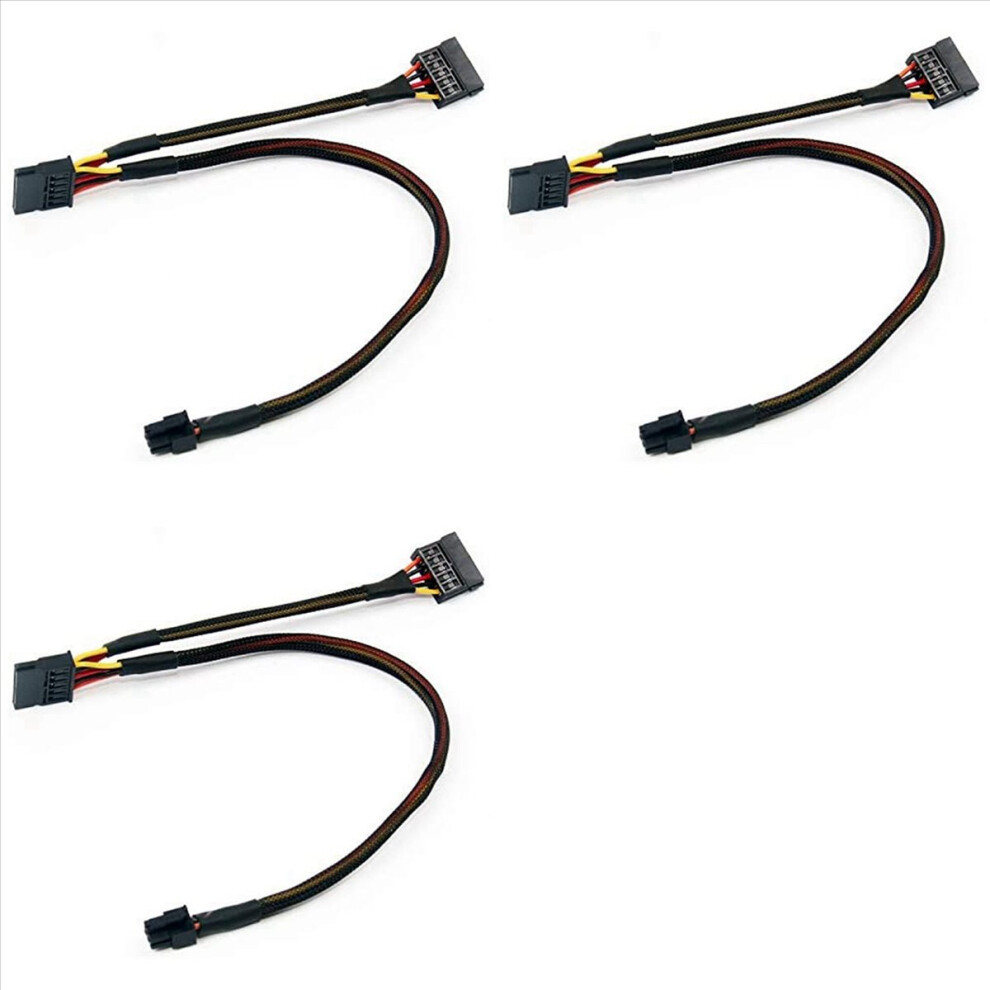3X Small 6P To Splitter 15P Power Cable Cord For Vostro 3650 3653 3655 Desktop Computer Hdd Ssd Power Cable 4854166083676