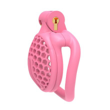 Lightweight Male Chastity Cage Inverted Plastic Cock Cage With 4Size Rings Invisible Lock For Erection Control P01 Curved Ring