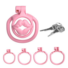 Compact Mini MultiFunctional Breathable Cage for Men Detachable Design Pink UKRZ16 Model 4 Ring Size Compatible