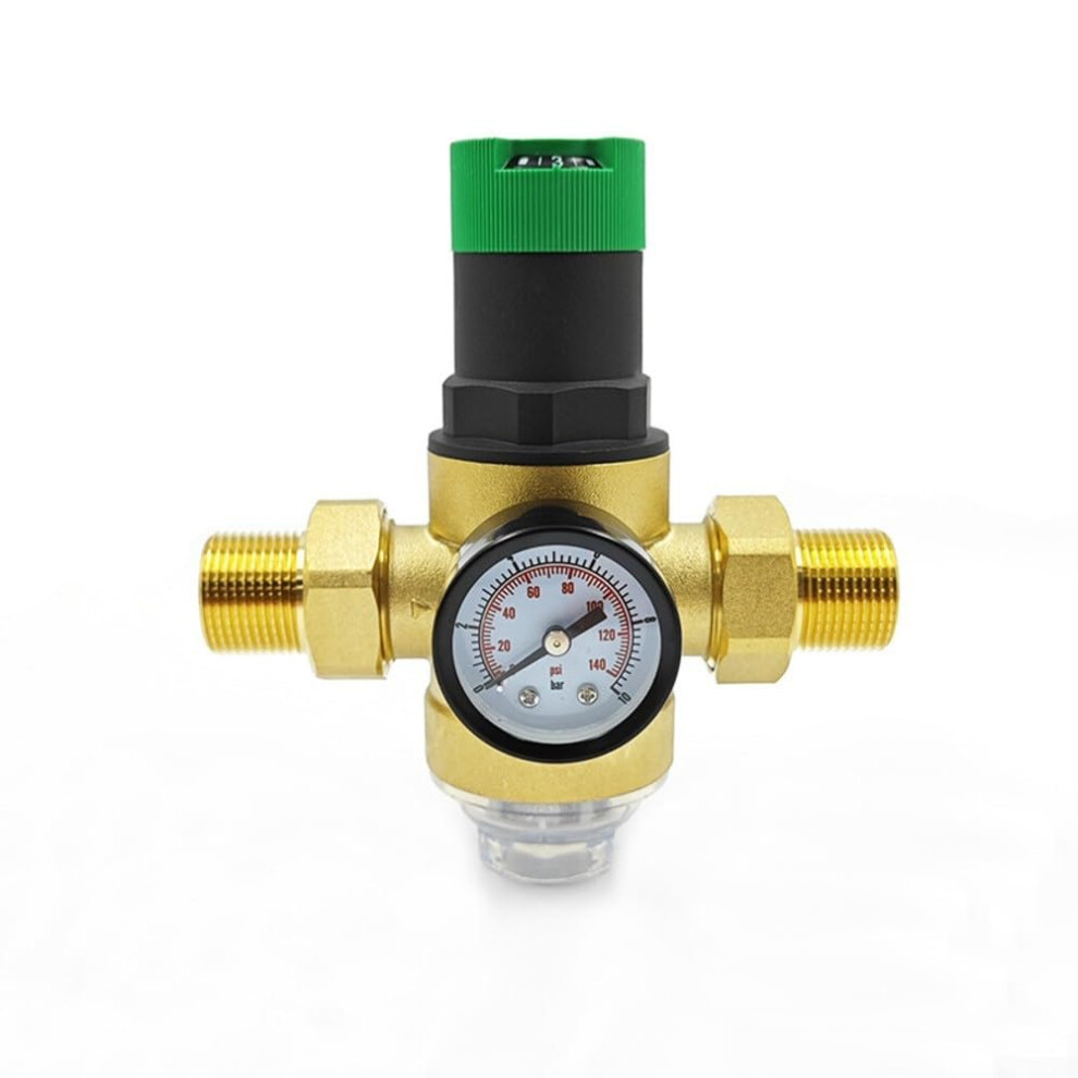Water Pressure Reducing Valve With Builtin Filter, Brass Adjustable Regulator Dn15dn25 Npt For Residential Plumbing 9365049309714