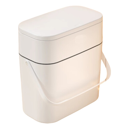 Convenient Push Lid Waste Basket Solid Trash Bin for-Type A