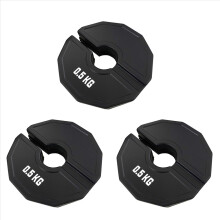 3X Gym Micro-Plates Dumbbell Fractional Weight Plate Rubber Fractional Weight Plates Add-on Change Black 0.5kg