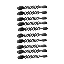 Set Of 10 Self Adhesive Spring Silicone Extension Cord-Black