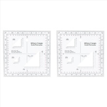 2X Coordinate Scale Practical Transparent Topographical Map Scale Navigation Protractor