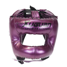 Training,Sparring And Martial Arts Headgear Leather Headgear FullFace Taekwondo Helmet Adjustable Purple Large