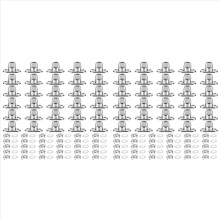60 Piece Set Grade Twist Lock Fasteners Turn Button Eyelet , Mounting Screws for Canvas Marine Fastener