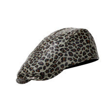 Béret unisexe imprimé léopard, chapeau-casquette avancée verte