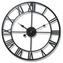 Garden Clocks Indoor and Outdoor Waterproof Roman Numeral Wall Clock Metal Round 40cm Model A