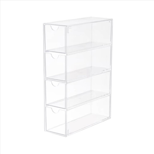 3X Glasses Storage Box 4 Layers Large Glasses Organizer Box Multifunctional Stackable Display Holder Reusable Cosmetics 1