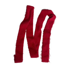 Foulard en tricot en fourrure, écharpe fine, cravate,-Rouge