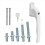 2X Window Handle, for , White, Universal Window Handle, Flat Handle, Key Lock, for Double Glazing 2