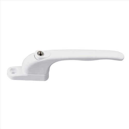 2X Window Handle, for , White, Universal Window Handle, Flat Handle, Key Lock, for Double Glazing 2