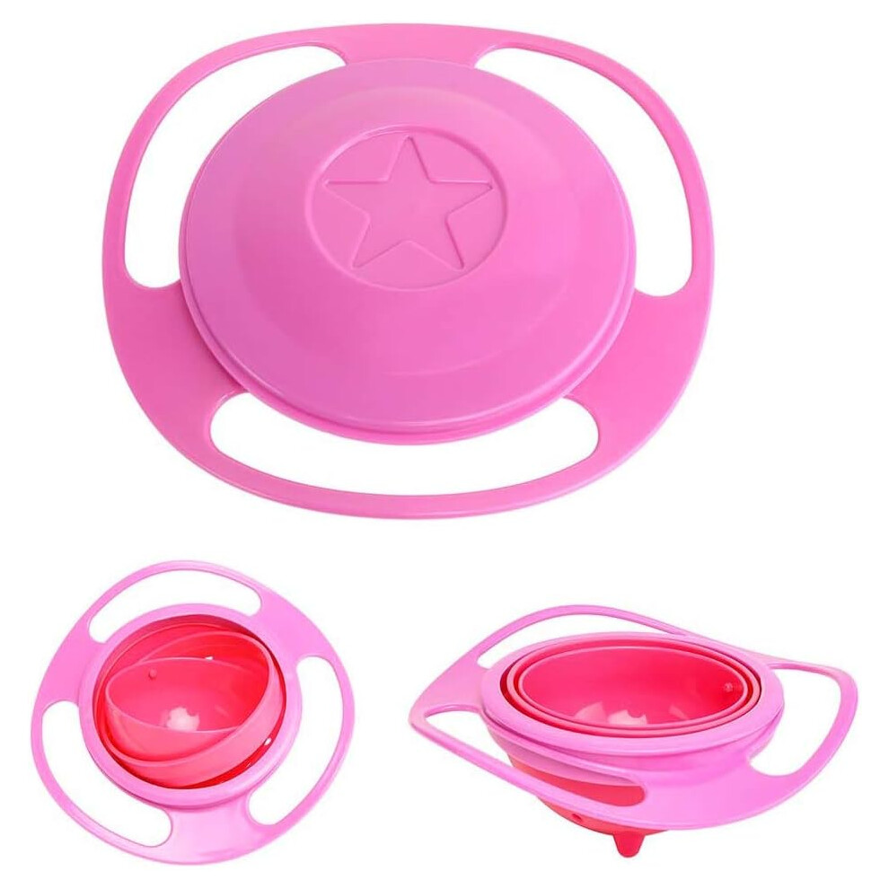 Feeding Without Mess, Gyro Shape Design 360 Degree Rotate Bowl With Lid, Premium PP Material Anti Spill Bowl Ensuring Clean Snacks For Toddlers