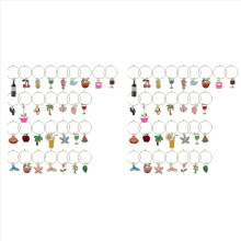 60PCS Wine Glass Charms Drink Identifiers Wine Charms for Stem Glasses Markers Glass Tags Beach Themed Party Supplies