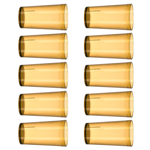 Reusable Tumblers Pack of 10 Plastic Stackable-brown 210ml