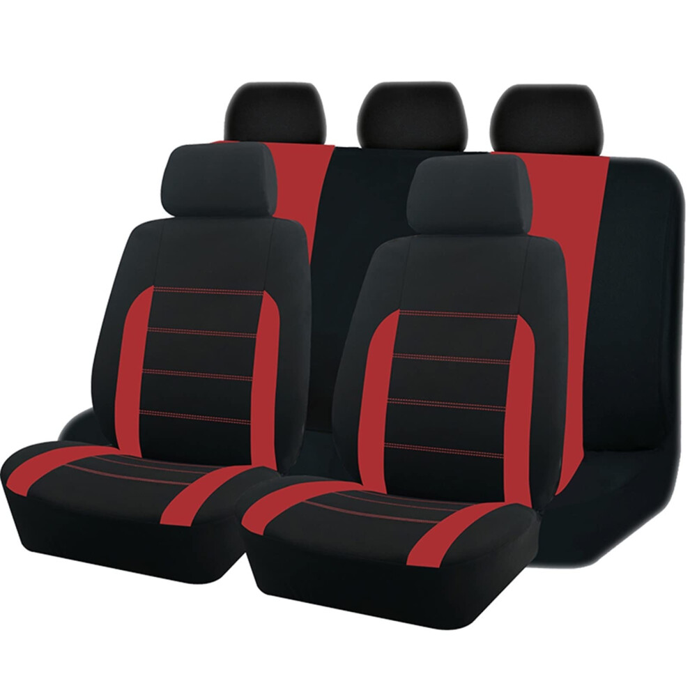 Universal Car Seat Covers 9Pcs Polyester Set For Suvs Trucks Vans Full Interior Protection Gray 9119770008534