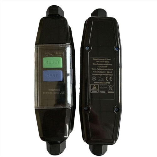 2X in-Line RCD Connector, PRCD Intermediate Safety Switch, Outdoor Current Protection Against 2