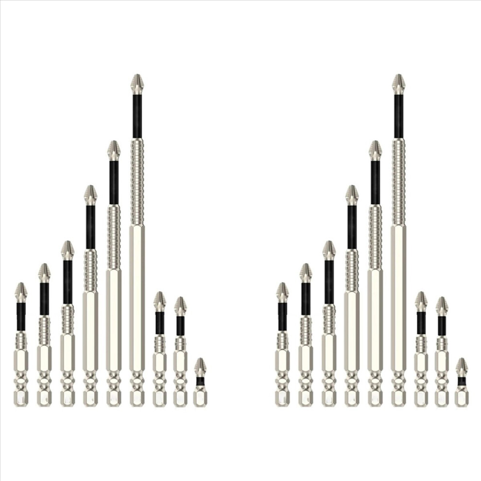 18Pcs Ph2 -Magnetic Screwdriver Bit Anti-Slip Long Drill Bits 25-150Mm For Electric Screwdrivers Hand Drills 4854166092678
