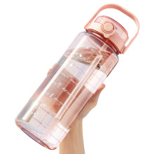 Gourde de sport de haute qualité avec deux becs verseurs, gourde en plastique polyvalente pour la salle de sport, le bureau et les voyages, blanche,