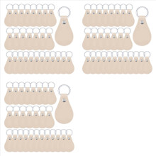 90 Pcs Leather Key Fob Kit for DIY Craft, PU Leather Key Fobs Blanks with Rivets and Key Rings for Engraving Keychain