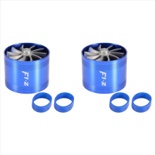 2X Air Intake Turbo, Car Air Intake Turbonator Single Fan Turbine Supercharger Gas Saver Turbo (Blue)