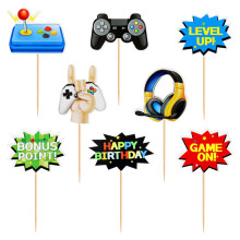16Stück Videospiel Tortendeko Geburtstag Junge, Spielkonsolen Videospiel Téma Cupcake Topper, Cupcake Topper für Kinder Party Dekoration für