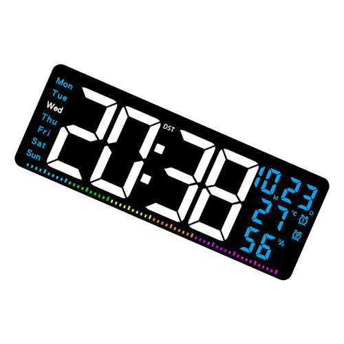 Functional LED Clock With Time Alarm And Temperature-Blue