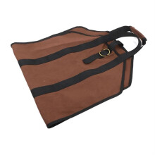 Firewood Canvas Log Carrier Tote Bag Waxed Canvas Large Brown With Handles And Security Strap For Camping Outdoor Indoor