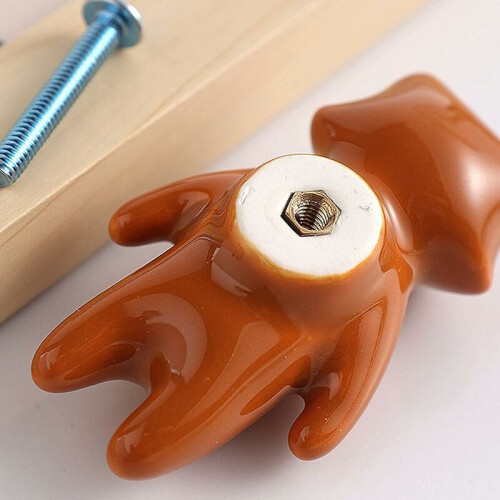 Cute Animal Knobs, Kids Handles Ceramic Knobs for Nursery Drawer Pulls, Enhancing Visual Beauty with Lovely Cupboard Knobs for Bedroom Bathroom Kitche 2