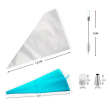 Professional Baking Supplies, Cake Decorating Kit with 48 Icing Piping Tips Stainless Steel, 2 Reusable Pastry Bag, 10 Disposable Icing Bags, Cake