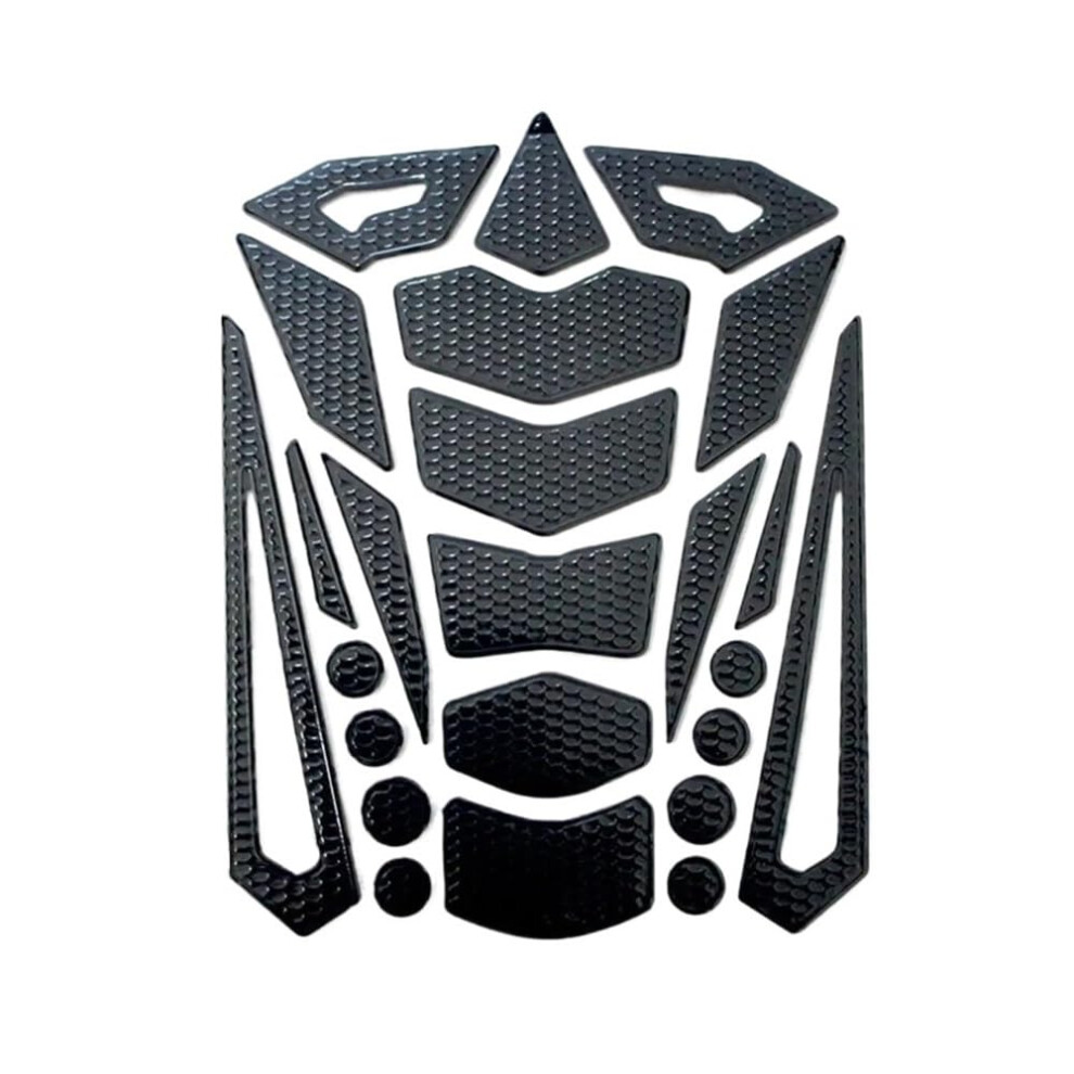 Motorcycle Tank Pad Protector Sticker, Scratchresistant Resin Decal For Fuel Tank, Black 9365049311410
