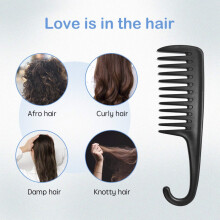Sleek Detangling Solution, 4-Piece Wide Tooth Comb Collection, Ideal For Curly And Frizzy Hair, Wet Or Dry, Portable, Anti-Static, Heat Resistant,