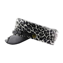 Japonais Rivet clouté ceinture léopard chapeau fille Cabbie-Gris