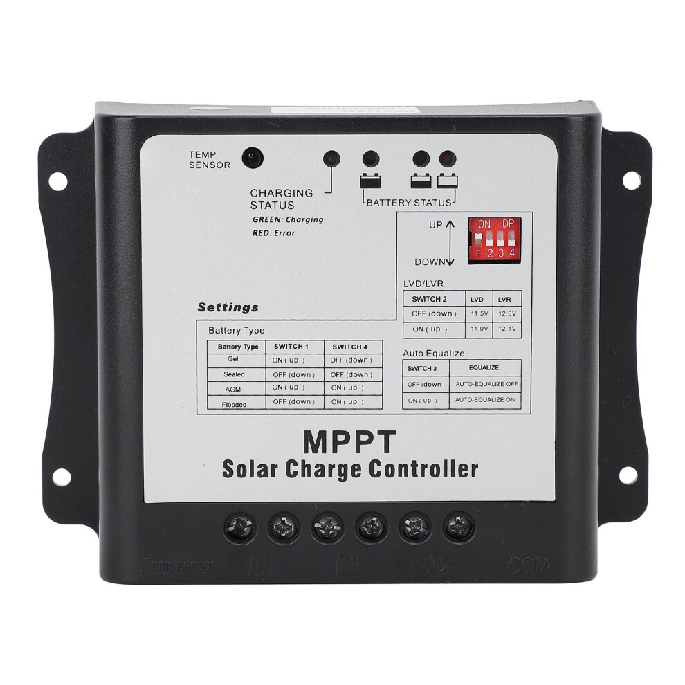 Smart Mppt Solar Controller With Battery Temperature Compensation, Lcd Display Solar Charge Regulator Featuring Overcharging Protection And Dual Usb O 9198585148574