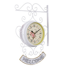 Garden Clocks Outdoor 8Inch Metal Wall Clock, Waterproof Quartz, Silent Movement, Iron Art For Garden