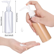 Reise-Spenderflaschen-Set, tragbare Spenderpumpenflaschen aus recycelbarem Material, 100 ml durchsichtige, leere PET-Kunststoff-Pumpflaschen,