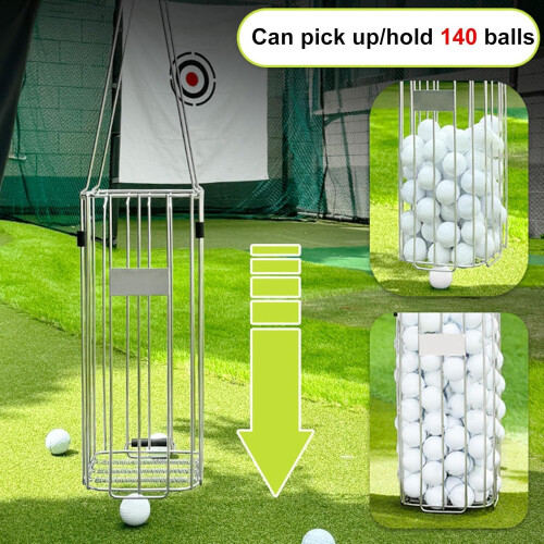 Golf Basket Balls 140Ball Capacity Golf Ball Container With Handle PushDown Ball Picker 1
