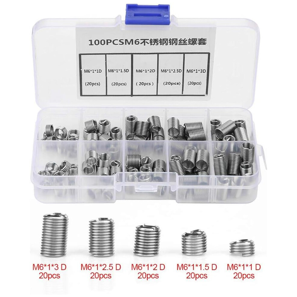 Enhance Connection Strength Stainless Steel Threaded Inserts Elasticity Load Distribution For M6 Size 9048212416814