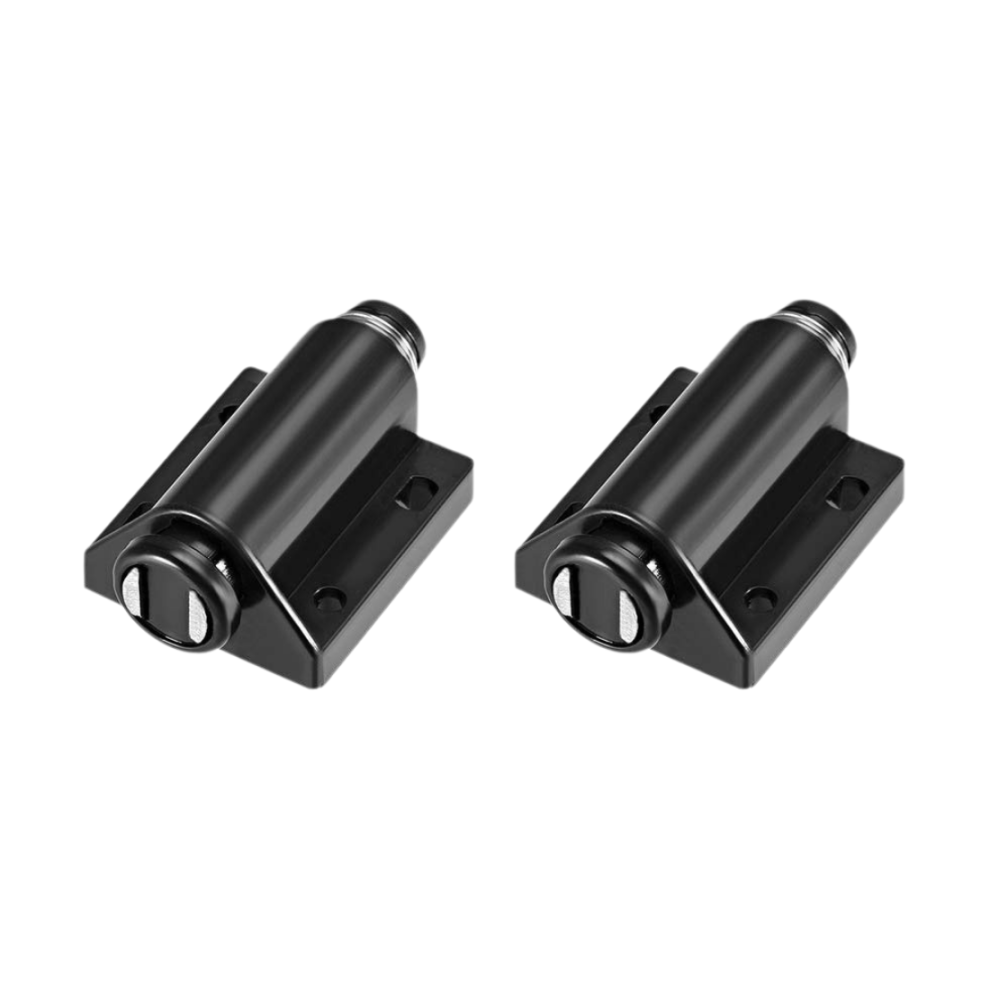 Cabinet Latch With Magnetic Catch, Streamlined Abs Black Hinge For Seamless Closure, Compatible With Various Doors (Black, 2Pcs) 9198585147355
