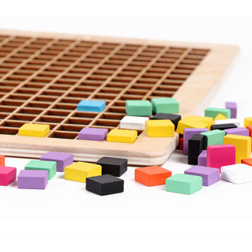 Geometric Shapes Intelligence Puzzle, Educational STEM Toys for Math Pattern Blocks Fun, Mosaic Puzzle Set with Creativity Development, 370PCS