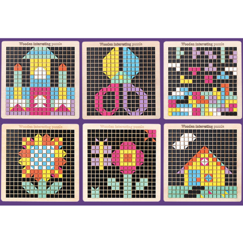 Geometric Shapes Intelligence Puzzle, Educational STEM Toys for Math Pattern Blocks Fun, Mosaic Puzzle Set with Creativity Development, 370PCS 2