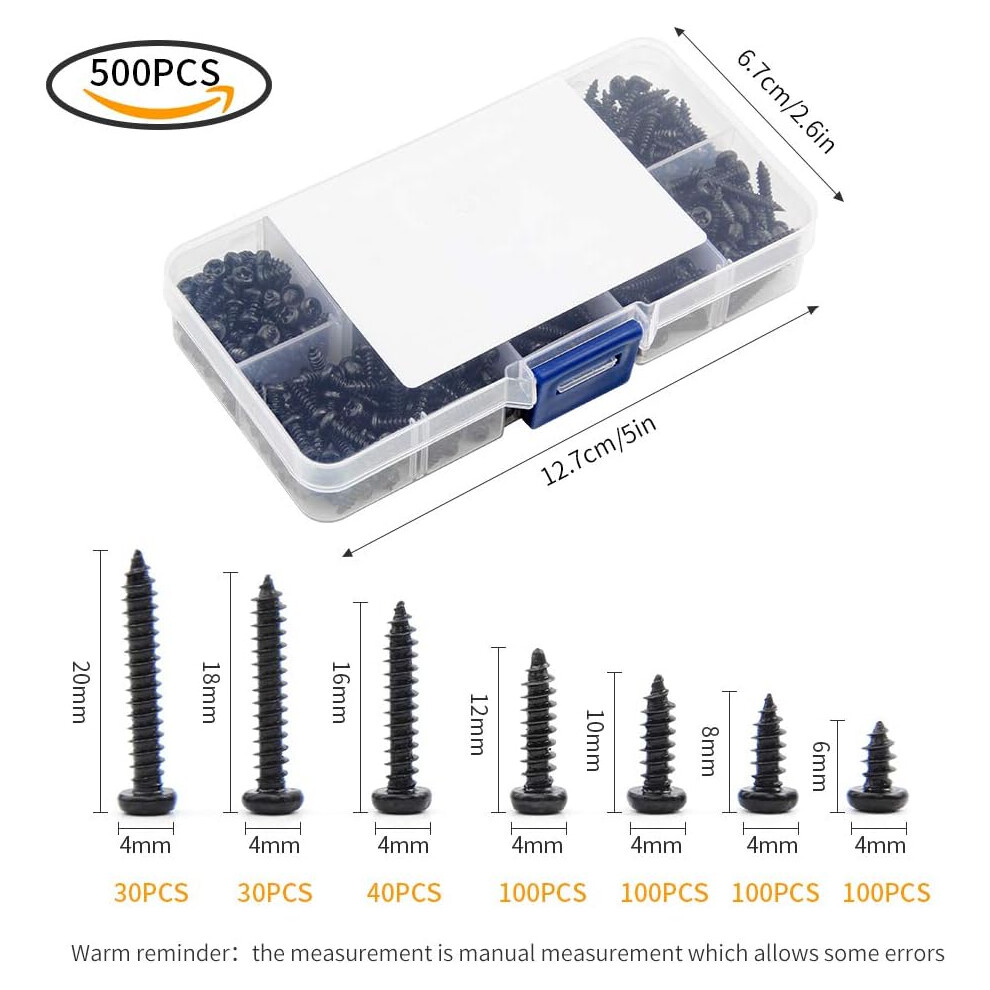 Pan Round Head Screws For Home Repairs, Zinc-Plated Carbon Steel Self-Tapping Wood Screws, Deep And Clear Thread Easy To Use Fasteners, Anti-Rust 9048212417019